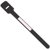 Essentra Components Cable Tie; Hook & Loop; Marker Tag; Screw Hole; L 8in; W 1in; Black; Pk10