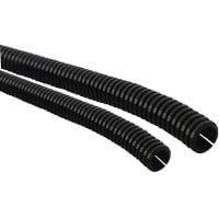 Essentra Components Cable Conduit;Plastic;Black;Split;1/4 In Dia;Polypropylene