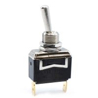 E-Switch Toggle Switch, STI Series, SPST, ON-OFF, Round Actuator, 20A, 125VAC, .250" QC