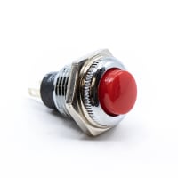 E-Switch Pushbutton Switch, Metal, SPST-NO, OFF-(ON), 3A, 120VAC, Solder, RP3502 Series