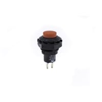 E-Switch Pushbutton Switch, SPST-NO, OFF-(ON), Round Red Cap, 3A, 120VAC, Solder, RP3502 Series