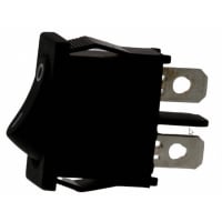 E-Switch Rocker Switch, R6 Series, SPST, ON-OFF, Concave, Black, "I/O", 10A, 125VAC, .187