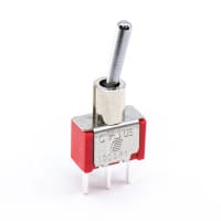 E-Switch Toggle Switch, 100 Series, SPDT, ON-NONE-ON, Sealed, 5A, 120VAC, 28VDC, PC Pin