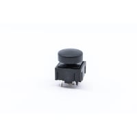 E-Switch Tactile Switch, 320 Series, SPST-NO, OFF-(ON), 25mA, 50VDC, Round Blk Cap, PC Pin