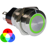 E-Switch Pushbutton Switch, IP65, SPDT, ON-ON, 2A, 36VDC, Solder, PVA3 Series