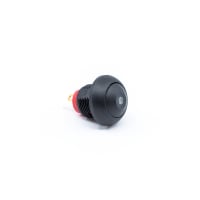 E-Switch Pushbutton Switch, SPST, OFF-(ON), Round Cap, 100mA, 125VAC, Solder, RP8100 Series