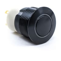 E-Switch Pushbutton Switch, IP67, SPST, OFF-ON, Black Actuator, 2A, 36VDC, Solder, PVA6 Series