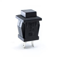 E-Switch Pushbutton Switch, SPST-NO, OFF-(ON), Square, 1A, 125VAC, Solder, PS1057 Series