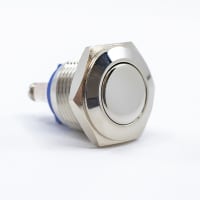 E-Switch Pushbutton Switch, SPST-NO, OFF-(ON), Flat Actuator, 2A, 48VDC, Screw, PV2 Series