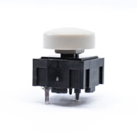 E-Switch Tactile Switch, 320 Series, SPST-NO, OFF-(ON), 25mA, 50VDC, Round Gray Cap, PC Pin