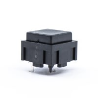 E-Switch Tactile Switch, 320 Series, SPST-NO, OFF-(ON), 25mA, 50VDC, Flat SQ BlK Cap, PC Pin