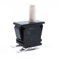 E-Switch Snap-Action Switch, PP1 Series, SPDT, ON-(ON), White Plunger, 16A, 125VAC, .250" QC