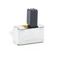 E-Switch Slide Switch, EG Series, DPDT, ON-ON, 6mm Actuator, 200mA DC, 30VDC, R/A, PC