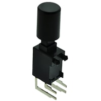 E-Switch Pushbutton Switch, DPST, OFF-ON, Round Actuator, 3A, 30VDC, R/A PC, PB400 Series