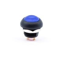 E-Switch Pushbutton Switch, SPST, OFF-(ON), Round Cap, 100mA, 125VAC, Solder, RP8100 Series