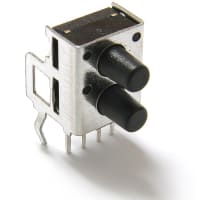 E-Switch Dual Tactile Switch, SPST X 2, OFF-(ON), Side Actuate, 50mA@12VDC, TL2243 Series