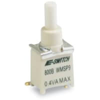 E-Switch Pushbutton Switch, 800B Series, SPST-NO, 0.4A, 20VAC/DC, White, Gull Wing