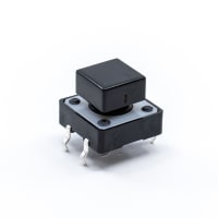 E-Switch Tactile Switch, TL1100, SPST-NO, SQ Button, Top Actuated, 0.05A, 12VDC, PC