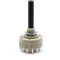 E-Switch Rotary Switch, KC Series, 4P3T, 3 Position, Non-Shorting, Flatted, 350mA, 125VAC, PC