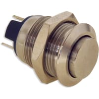 E-Switch Pushbutton, PV2, Sealed, SPST-NO, OFF-(ON), Non-Illuminated, 2A, 48VDC, Stainless, Screw