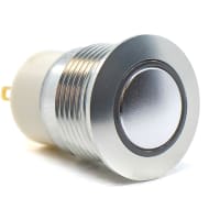 E-Switch Pushbutton, PVA6, IP67, SPST, OFF-ON, Clear Actuator, R/G LED Ring, 2A, 36VDC, Solder