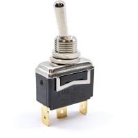 E-Switch Toggle Switch, ST1 Series, SPDT, ON-ON, Round Actuator, 20A, 125VAC, .250" QC