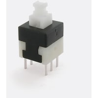 E-Switch Pushbutton Switch, TL2285, DPDT, ON-(ON), Plunger for Cap, 100mA, 30VDC, PC Pin