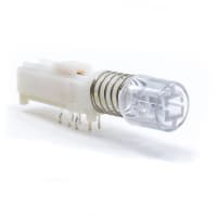 E-Switch Pushbutton Switch, WBL, DPDT, ON-ON, Green/Yllw LED, Clear Cap, 300mA, 30VDC, R/A PC