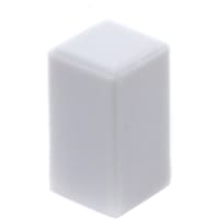 E-Switch Accessory, Pushbutton Cap, Square, 5mm D x 9mm H, Snap Fit, White, PBH + TL Series