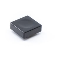 E-Switch Accessory, For 320 + TL Series, Square Concave Cap, 12mmx12mmx5mm, Snap Fit, Black