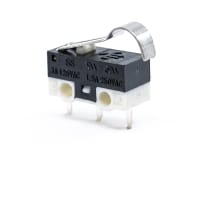 E-Switch Snap-Action Switch, SS Series, SPDT, ON-MOM, Sim Roller, 3A, 125VAC, PC Pin