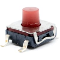 E-Switch Tactile Switch, SPST-NO, Top Actuated, 0.05A, 12VDC, Gull Wing, TL6150 Series