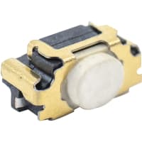 E-Switch Tactile Switch, SPST-NO, OFF-(ON), Top Actuated, R/A, 0.05A, 12V, TL4115 Series