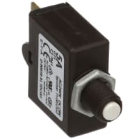 E-T-A Circuit Protection and Control Circuit Breaker Thermal Overcurrent Manual Reset .250 QC 1P 240VAC 28VDC 5A