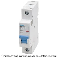 E-T-A Circuit Protection and Control Circuit Breaker Miniature C Curve DIN Rail UL1077 277/480V 120VAC 60VDC 1P 2A