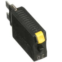 E-T-A Circuit Protection and Control Circuit Breaker Thermal Automotive Push-to-Reset PlugIn Blade Term. 1P 28VDC 20A