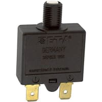 E-T-A Circuit Protection and Control Circuit Breaker Thermal Overcurrent Manual Reset .250 QC 1P 240VAC 28VDC 15A