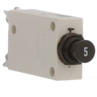 E-T-A Circuit Protection and Control Circuit Breaker Thermal M4 Screw Aircraft Application Black 115VAC/28VDC 1P 5A