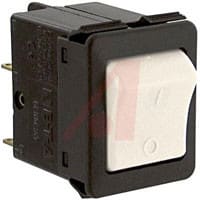 E-T-A Circuit Protection and Control Circuit Breaker Rocker Wht 185-275VAC Yllw LED Molded I/O Legend QC 2P 250VAC 5A