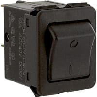 E-T-A Circuit Protection and Control Circuit Breaker Rocker Black Opaque Molded I/O Legend QC 2P 250VAC/50VDC 10A