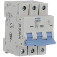 E-T-A Circuit Protection and Control Circuit Breaker Miniature C Curve DIN Rail UL1077 277/480V 120VAC 60VDC 3P 16A