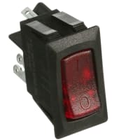 E-T-A Circuit Protection and Control Circuit Breaker 115VIllum (ON) Red Transl.Rckr I/O Lgnd 1P QC 250VAC 48VDC 3.15A