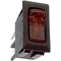 E-T-A Circuit Protection and Control Circuit Breaker 115V Illum (ON) Red Transl.Rckr I/O Lgnd 1P QC 250VAC 48VDC 1A