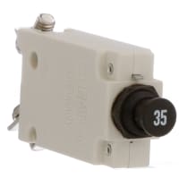 E-T-A Circuit Protection and Control Circuit Breaker Thermal M4 Screw Aircraft Application Black 115VAC/28VDC 1P 35A