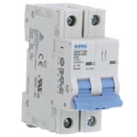 E-T-A Circuit Protection and Control Circuit Breaker Miniature C Curve DIN Rail UL1077 277/480V 120VAC 60VDC 2P 20A