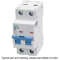 E-T-A Circuit Protection and Control Circuit Breaker Miniature B Curve DIN Rail UL1077 277/480V 120VAC 60VDC 2P 20A