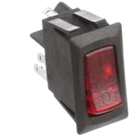 E-T-A Circuit Protection and Control Circuit Breaker Red Transl.Rocker I/O Legend Snap-In 1P QC 250VAC 48VDC 2A