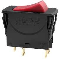 E-T-A Circuit Protection and Control Circuit Breaker Thermal w/Rocker Red LED I/O Legend 2P 5A 3120-N Series