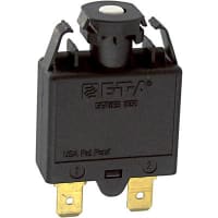 E-T-A Circuit Protection and Control Circuit Breaker Thermal Overcurrent Snap-In Type .250 QC 1P 240VAC 28VDC 20A