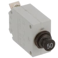 E-T-A Circuit Protection and Control Circuit Breaker Thermal Manual Actuation Metric Screw Term. 115VAC/28VDC 1P 50A